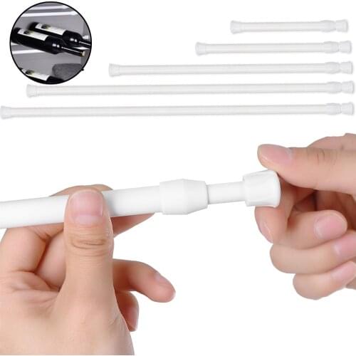6 size Multi Purpose Telescopic Pole Spring Loaded Extendable Telescopic Net Voile Tension Curtain Rail Pole Net Rods Tools