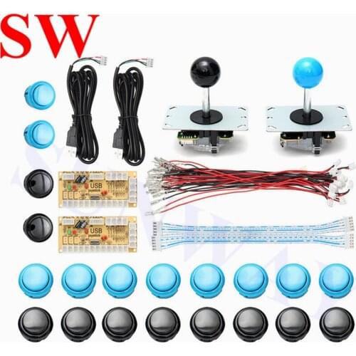 2 Player DIY Kit USB cable to PC joystick button encoder plate arcade joystick Game handle set kits MAME Multicade Arcade parts