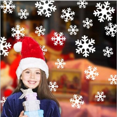 27 pcs/lot snowflake electrostatic Sticker Window Kids room Christmas Wall Stickers Home Decals Decoration New Year wallpaper
