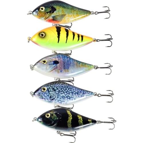 5pcs/Lot 10cm 45g Bionic Jerkbait Lures Slow Sinking NO. 2 Hooks Fit Ocean Lake River With 3D Eyes For Pike Muskie Troute Shad