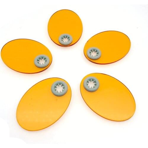 5pcs Oval Shape Dental Shield Plate Shade Board Light Hood Plastic for Curing Lamp Replacement