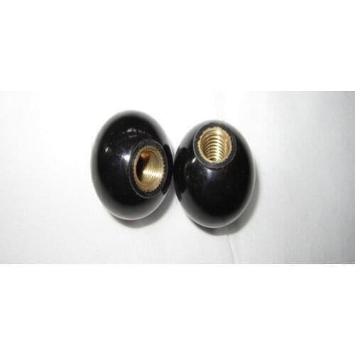 5pcs Female M6 Thread Diameter Lathe Machine Plastic Ball Knob Pull Handle Black Diameter:25mm