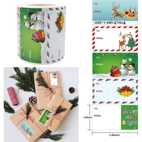 500pcs Merry Christmas Stickers Thank You Card Box Package Label Sealing Stickers Christmas Decor Party Supplies