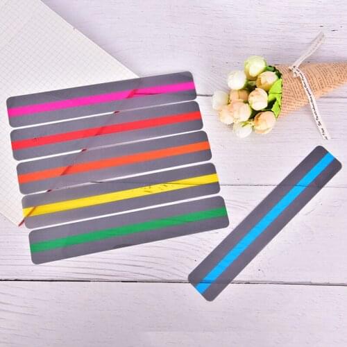 6PCS Reading Highlight Guide Strips Text Book Overlays Markers Bookmarks PVC Transparent Effect Bookmark Of Book
