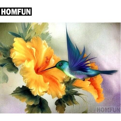 HOMFUN Full Diamond "Animal hummingbird" DIY 5D Diamond Painting Cross Stitch Home Decor Picture Of Rhinestone Handmade A00544