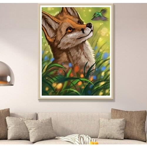 New 5D DIY Diamond Painting Animal Fox Cross Stitch Kit full drill mosaic embroidery Picture of Rhinestones handmade hobby Gift