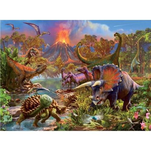 DIY Diamond Painting 3D Children Cartoon Volcano Dinosaur Square Round Drill Diamond Embroidery Mosaic Decoration Cross Stitch