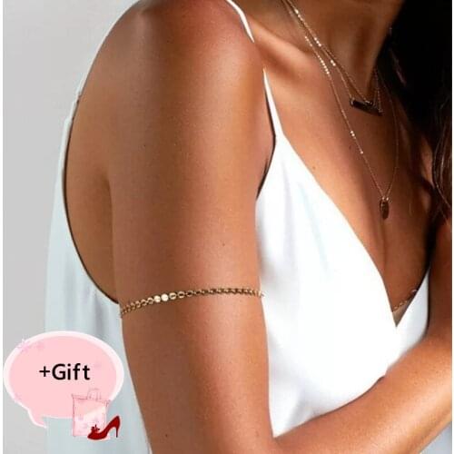 Lady Fashion Simple Copper Sequins Peace Dove Upper Arm Chain Bracelet Ladies Hand Jewelry For Women Hot Sale