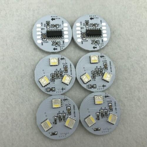 DC12V RGBW DMX512(UCS512 chip);5050 SMD addressable pixel PCBA,3 piece of 5050 SMD LED;0.72W;26mm diameter round type