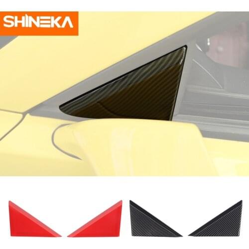 SHINEKA Car A-pillar Decoration Panel Cover Front Window Triangle Cover Trim Stickers For Chevrolet Camaro 2010-2015 Accessories
