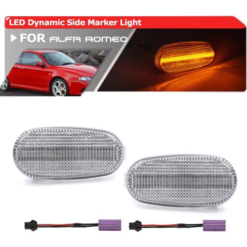 Fits For Alfa Romeo 147 GT 937 MiTo 955 For Fiat Bravo II 198 Dynamic Amber Front Fender Led Side Marker Lights Turn Signal