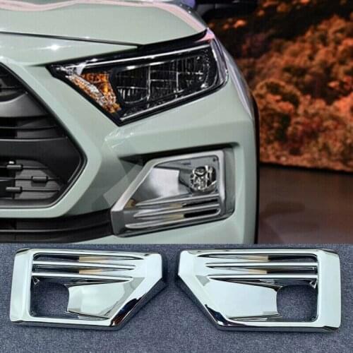 For Toyota RAV4 Adventure 2019 2020 ABS Chrome Front Rear Foglight Fog Light Lamp Cover Trim Frame Sticker Exterior Accessories