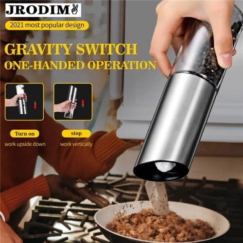 Electric Salt and Pepper Grinder USB Rechargeable Pepper Mill Adjustable Coarseness Automatic Spice Milling Machine Kitchen Tool