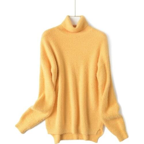 Europe and The United States Best-selling New Thickened Lazy Bottomed Sweater Fashion Trend Lace Imitation Mink Sweater