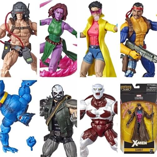 Marvel Legends X-Men Jubilee Beast Blink Forge Skullbuster Gambit Weapon X Wolverine 6" Action Figure CALIBAN BAF Toys Doll