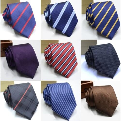 GUSLESON Classic 8cm Classic Tie For Mens Solid Stripe Printing Necktie Men Formal Business Wedding Dress Accessory Gift Ties