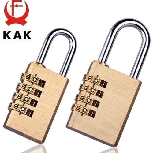 KAK Solid Brass Copper Security Padlock Password Combination Code Lock for Gym Digital Locker Suitcase Drawer Lock Hardware