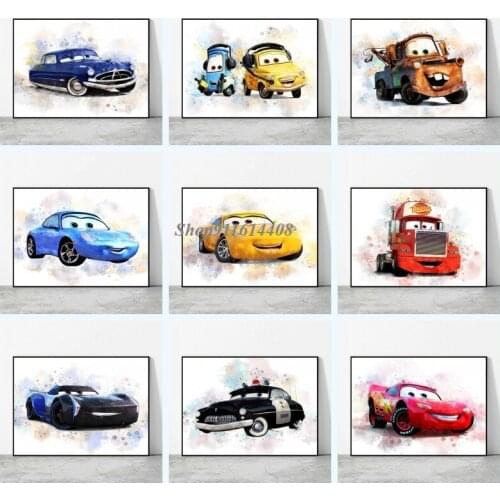 Disney Canvas Painting Classic Modern Animation Pixar Car Poster and Prints Wall Art Picture for Children Living Room Home Decor