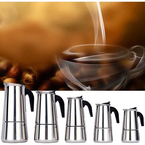 6 Scale Multi-function Durable Stainless Steel Coffee Pot Mocha Latte Stove Coffee Maker Pot Drink Tool Cafetiere Latte