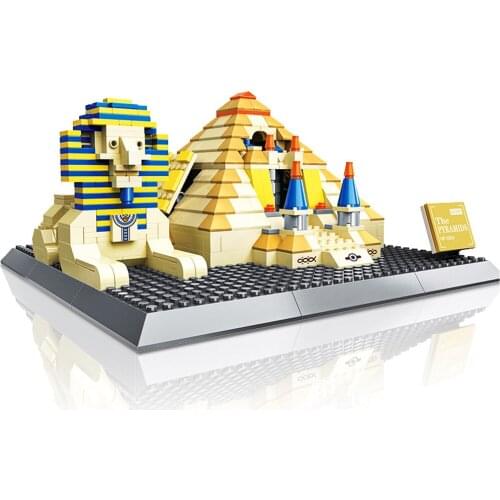 WANGE 4210 Architecture 3D Pyramid Building Blocks Sets City Bricks Classic Skyline Model Kids Gift Toys For Children