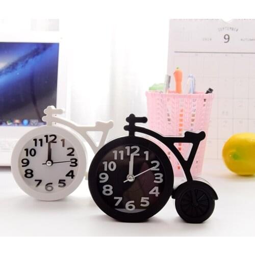 Creative Simple Alarm Clock Children Mute Small Alarm Clock Cute Cartoon Table Reloj Mesita De Noche Bicycle Alarm Clock DD60AC