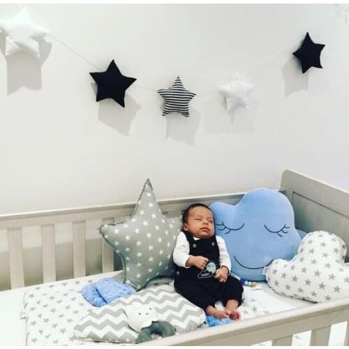 Hot Sale Nordic Stars and Moon String Ornaments Childrens Room Crib Tent Bed with Decoration 5 Stars String Wall Hanging Stuff