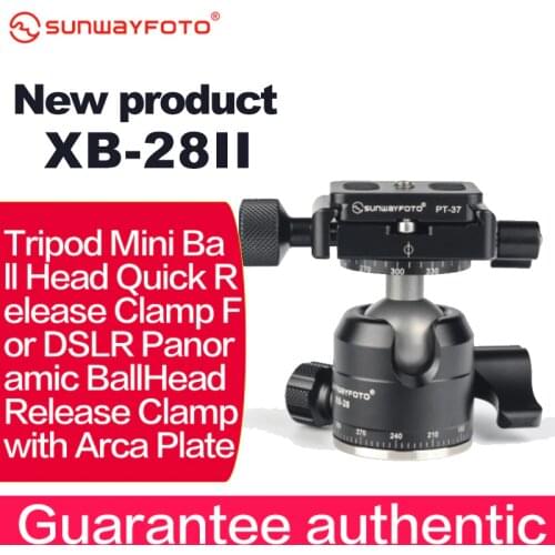SUNWAYFOTO XB-28IITripod Mini Ball Head Quick Release Clamp For DSLR Panoramic BallHead Release Clamp with Arca Plate