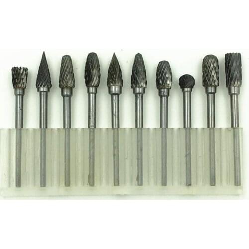 10 Pieces Tungsten Carbide Rotary Burrs Set Dremel Accessories for Rotary Tools Milling Cutter Engraving Bits