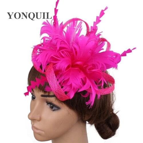 Fancy Fearher Hair Flower Accessories Fashion Wedding Fascinator Women Church Party Fedora Formal Dinner Headwear Headbands