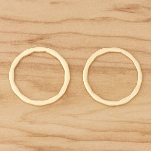 10 Pieces Gold Tone Open Hollow Circle Round Connector Charms Pendants for DIY Jewellery Making Accessories 29x29mm