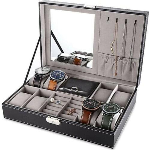 Portable Velvet Jewelry Watch Display Organizer Box Holder Earring Jewelry Storage Case Showcase