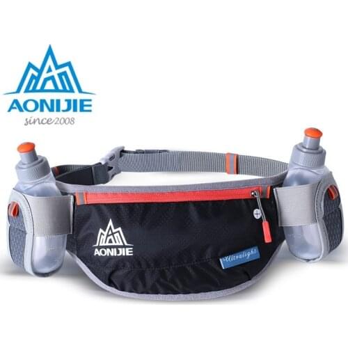 AONIJIE Men Women Running Waist Bag Hydration Belt Bottle Waterproof Jogging Fanny Packs Waist Pack with Two Water Bottle 250ml