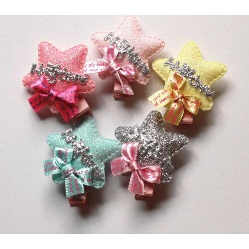 Five Points Hairpins 20pcs/lot Stars Girls Hair Accessories Lovely Hair Clips for Kids Princess Gift Party Headwear Bows