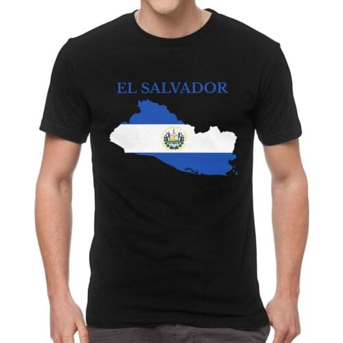 El Salvador Map Flag T Shirt for Men 100% Cotton Printed T-shirt Novelty Tshirt Short Sleeve Tee Top