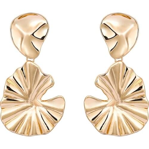 Exaggeration Punk Metal Large Flower Irregular Geometry Dangle Drop Earring For Women Hiphop Party Jewelry New