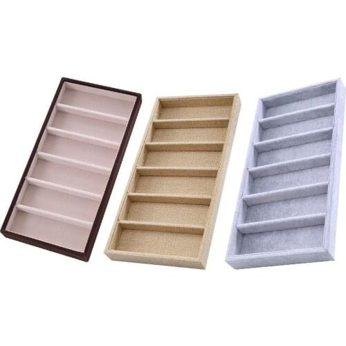Sunglasses Storage Box Eyeglass Display Organizer Sunglasses Jewelry Display Storage Box Case 6 Grids Gray Drawer Organizers