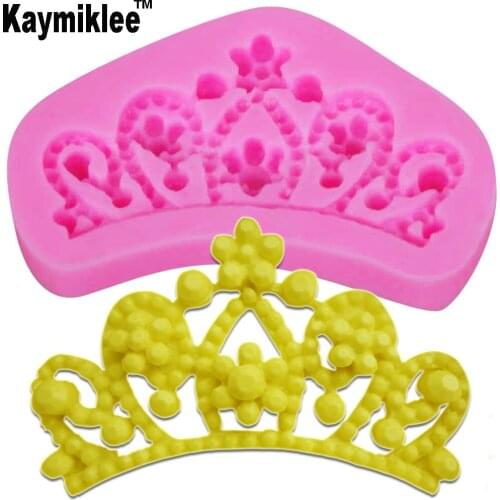 Kaymiklee M564 Crown Gem Silicone Mold Fondant Mould Cake Decorating Tools Chocolate Gumpaste Mold, Sugarcraft, Cake Decorating