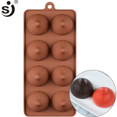 SJ 8Cavity Pastry Tools Silicone Mold Cake Baking Non-stick Bun 3D Chocolate Bakeware Tray Cake Decoration Tools