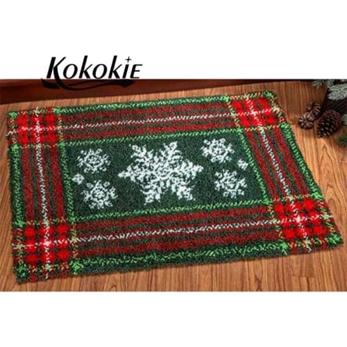 Snow Gift latch hook kits for adults large printed canvas yarn carpet diy latch hook rug kits carpet embroidery carpet diy rug