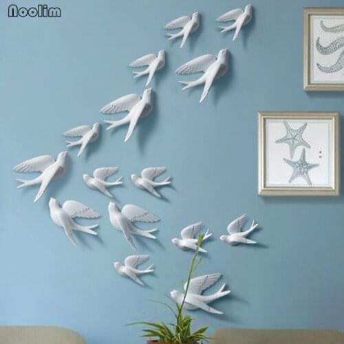 NOOLIM Resin Stereoscopic Wall Decoration Pastoral Bird Wall Decoration Creative TV Sofa Background Wall Decoration Ornament