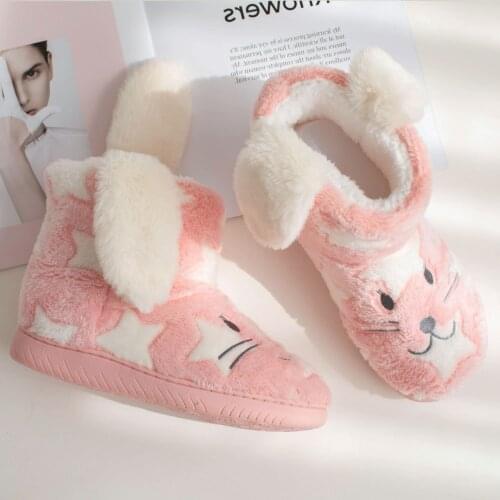 SunNY Everest women boots home slipper boots cotton indoor plush cute family furry shoes