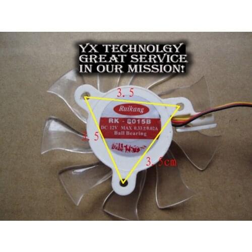 Video card fanNew 9800 9600 N240GT N250GTS-MD GTS240 GTS250 graphics card fan 35 Pitch 12V 0.33A Diameter 7.5cm