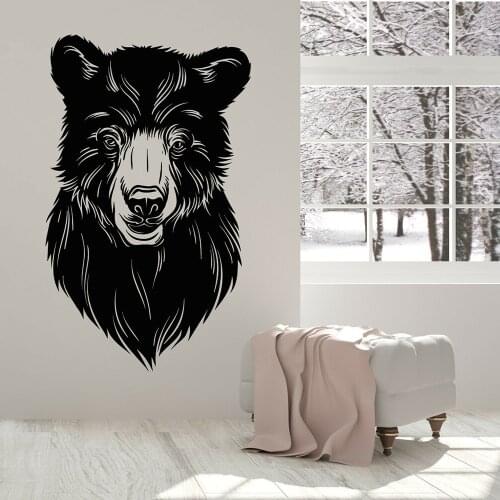 Bear Vinyl Wall Decal Bear Head Window Sticker Children Bedroom Decor Tribal Animal Home Kids Room Stickers Wallpaper M235