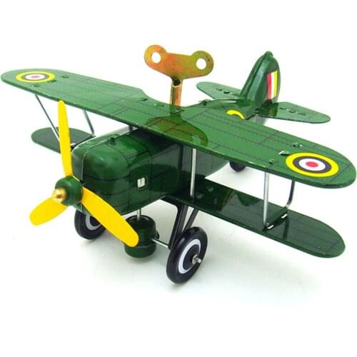 Vintage Clockwork Wind Up Airplane Toys Kids Children Reminiscence Collectible aircraft Tin Toys Fun Toys Gift