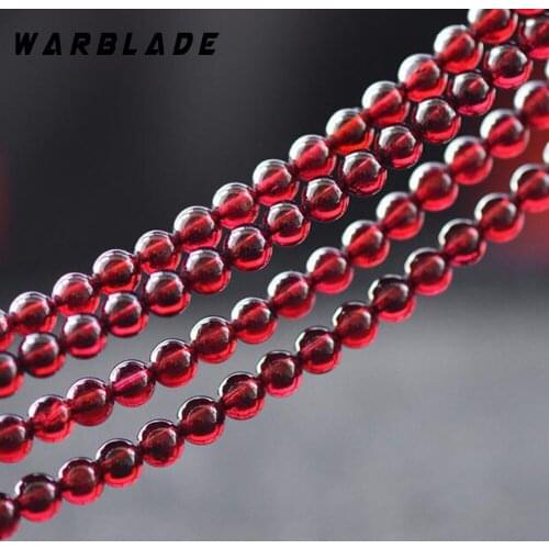 WBL High Quality AAA Natural Stone 3A Wine Red Garnet Beads Round Loose Beads 3mm - 7mm For DIY Bracelet Necklace Jewelry Making