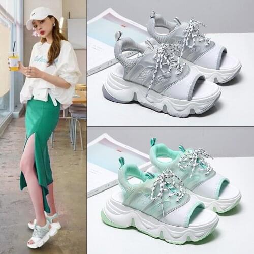 Koovan Womens Sandals 2020 New Sports Peep Toe Sandals Women Lightweight Casual Shoes Summer Style Platform Shoes Fashion