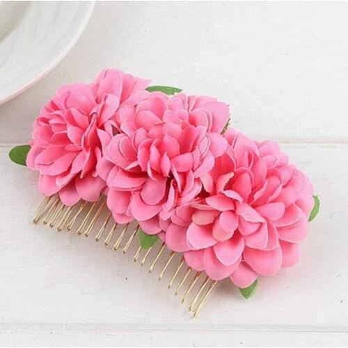 Fashion Hairpin 3D Flower Hair Combs Wedding Bridal Headdress Women Prom Headpiece Charm Hair Accessories