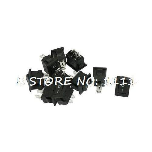 10 Pcs SPST 2 Terminal On-Off Boat Rocker Switches Black KCD11
