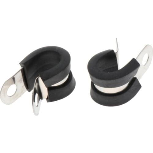 10 Pieces 1/2" Dia P Tube Clips Hose Pipe Clamp P Type Marine Grade 13x36mm