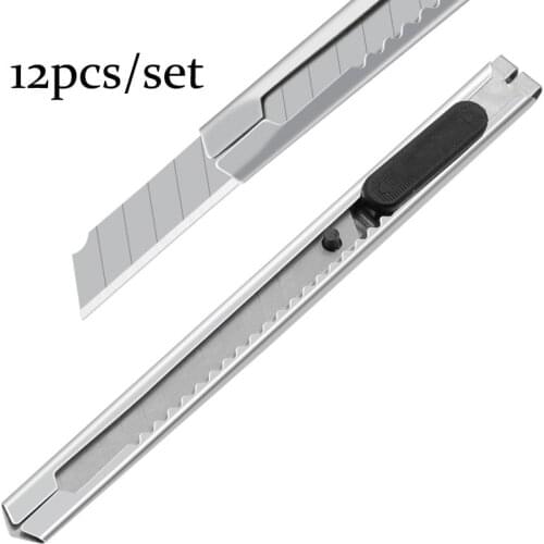 12Pcs / Set Art Knife Art Supplies Utility Knife Paper/Office Knife Diy Art Cutter Knife Stationery School Tools Paper Cutter